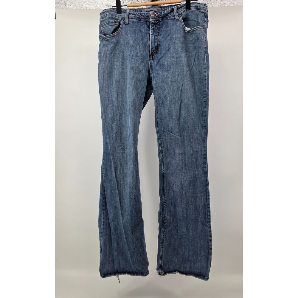 VTG Faded Glory Denim Jeans Womens 14T Bootcut Y2k 90s Thrashed Distressed Light